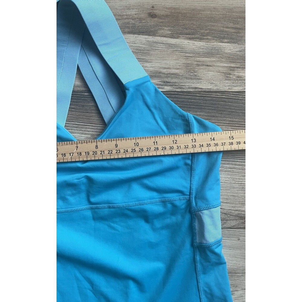 Lululemon Tank Top Womens Teal Blue Tank Sports Bra Size 4 - Picture 3 of 5
